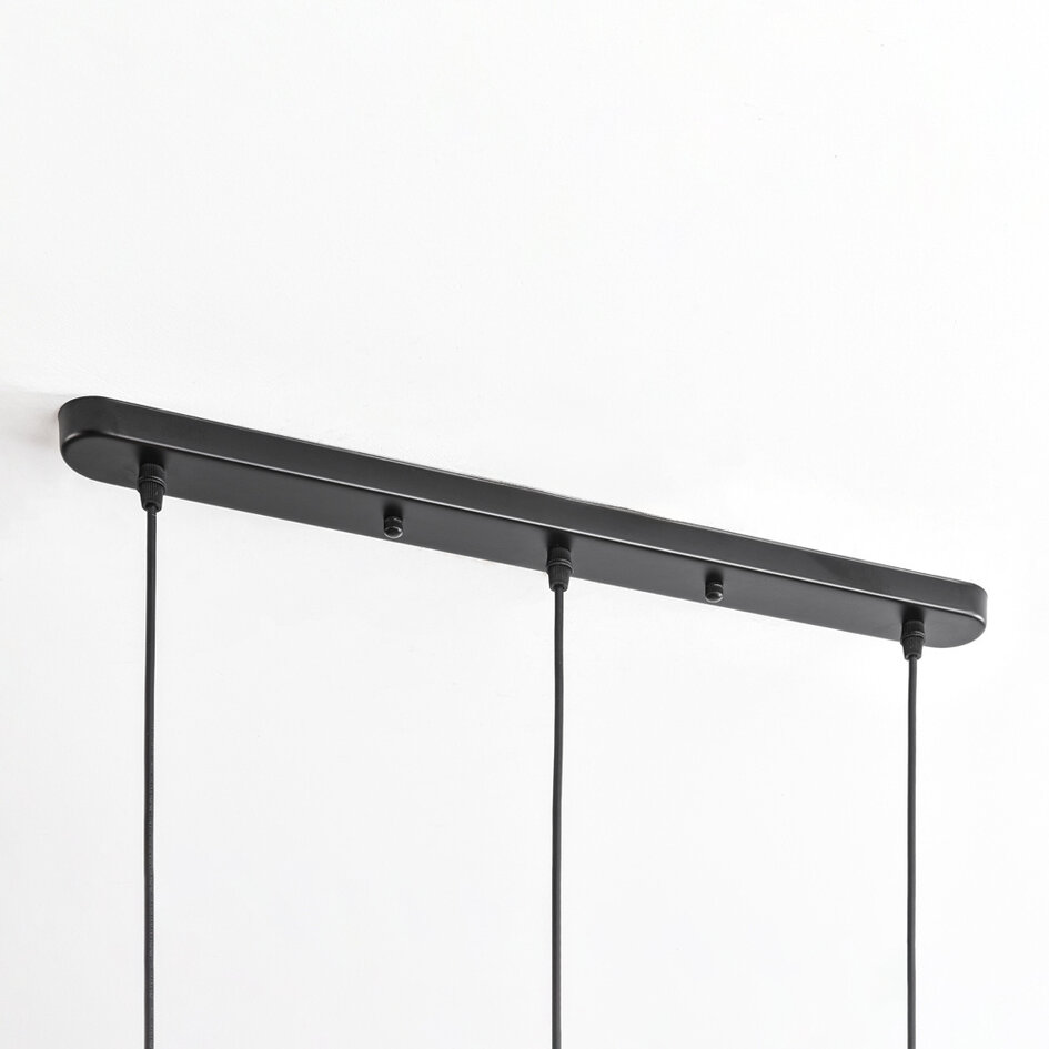 Industrialna lampa wisząca czarny metal 3 światła – Sofia