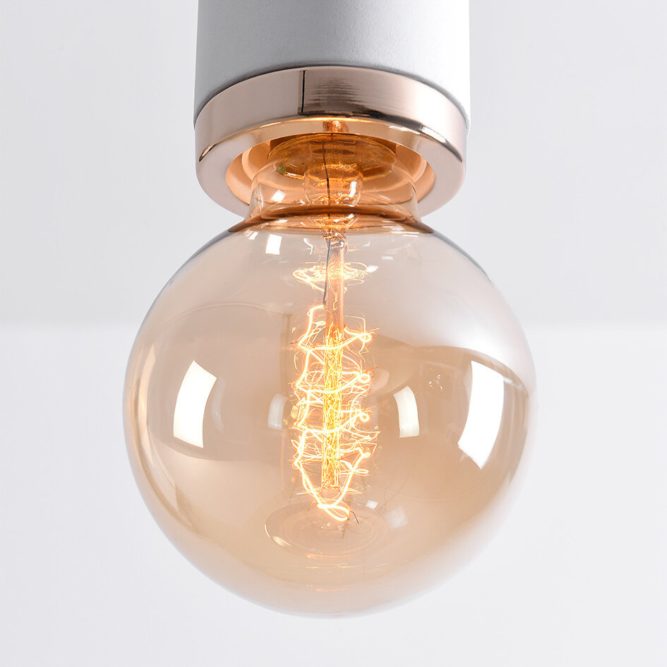 Design lampa wisząca biały beton z różowo-złotą dekoracją – Vienna