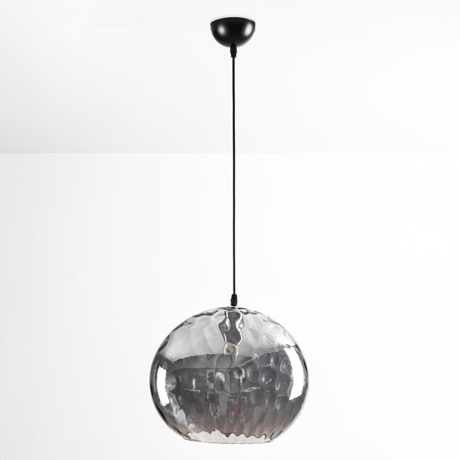 Designerska lampa wisząca z owalnym szkłem dymionym – Palermo