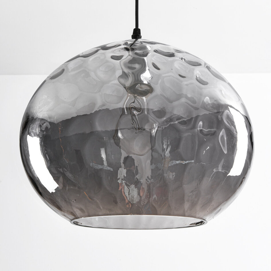 Designerska lampa wisząca z owalnym szkłem dymionym – Palermo