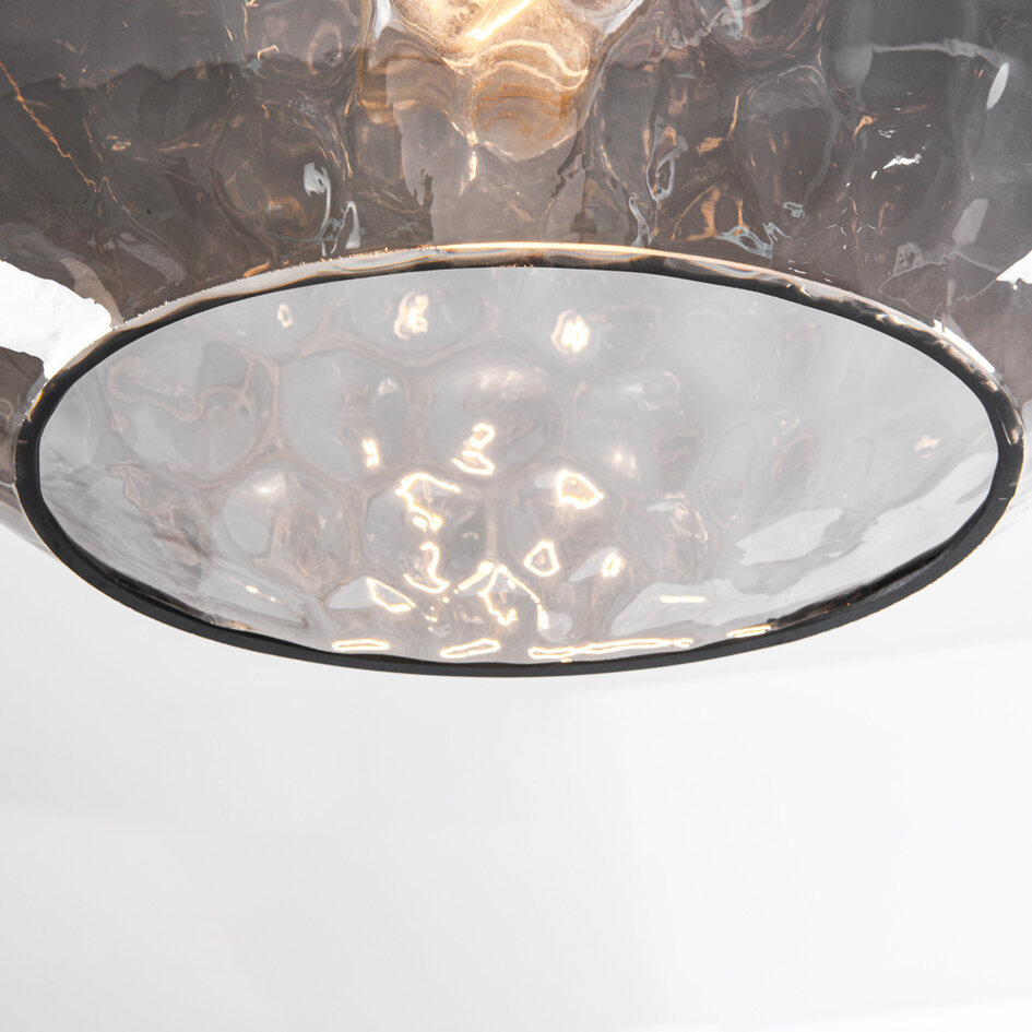 Designerska lampa wisząca z owalnym szkłem dymionym – Palermo