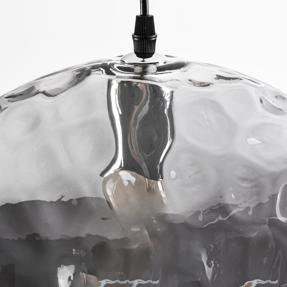Designerska lampa wisząca z owalnym szkłem dymionym – Palermo