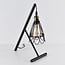 Przemysłowa lampa stołowa Marbella, regulowana, czarna ze złotym
