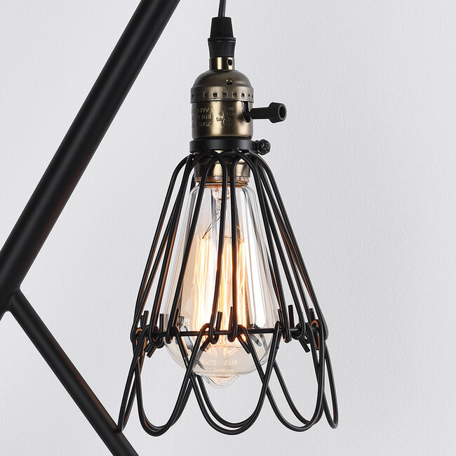 Industrialna lampka stołowa z regulowanym czarnym metalem - Marbella