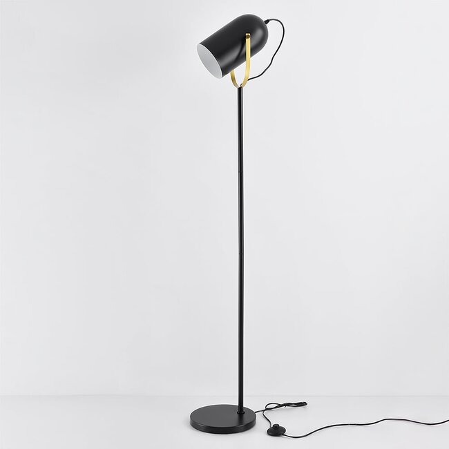 Industrialna lampa podłogowa czarna - Oslo