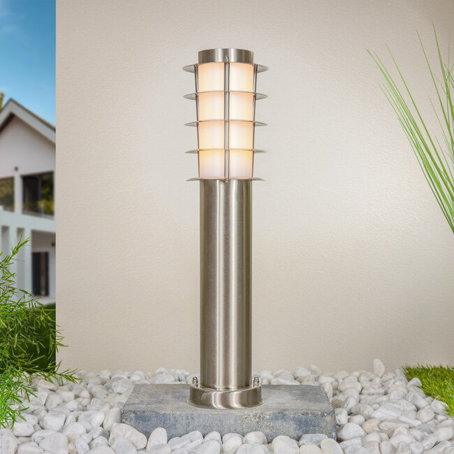 Zewnętrzna lampa podłogowa ze stali nierdzewnej Silvio, 50 cm