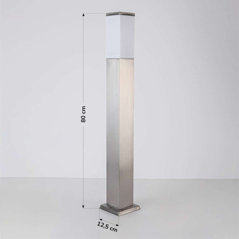 Lampa podłogowa - zewnętrzna ze stali nierdzewnej Luigi, 80 cm