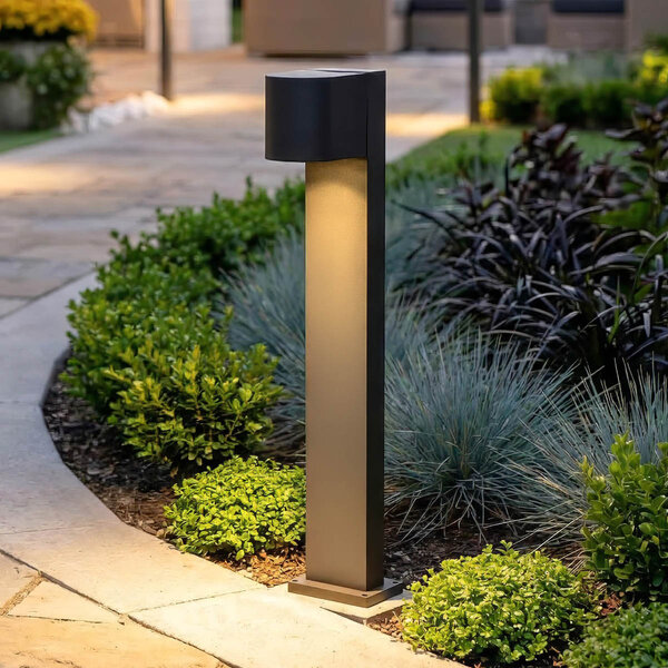 Industrialna lampa stojąca zewnętrzna Simone, 50 cm - czarna