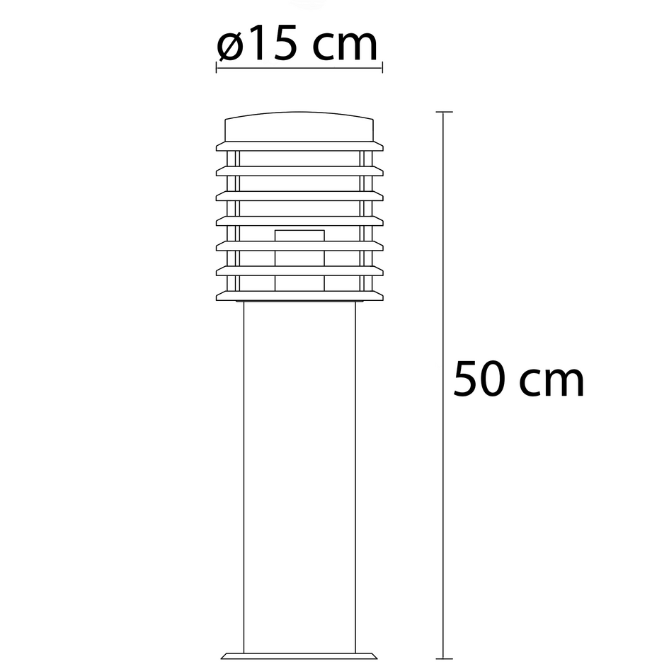 Lampa podłogowa zewnętrzna Elia ze stali nierdzewnej, czarna, 50 cm