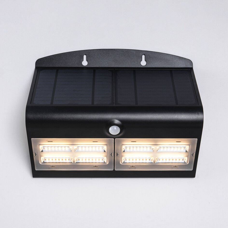 Kinkiet solarny Double Conan 6.8W z czujnikiem - czarny