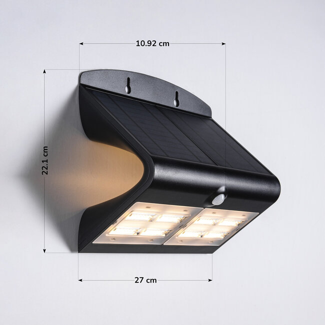 Kinkiet solarny Double Conan 6.8W z czujnikiem - czarny