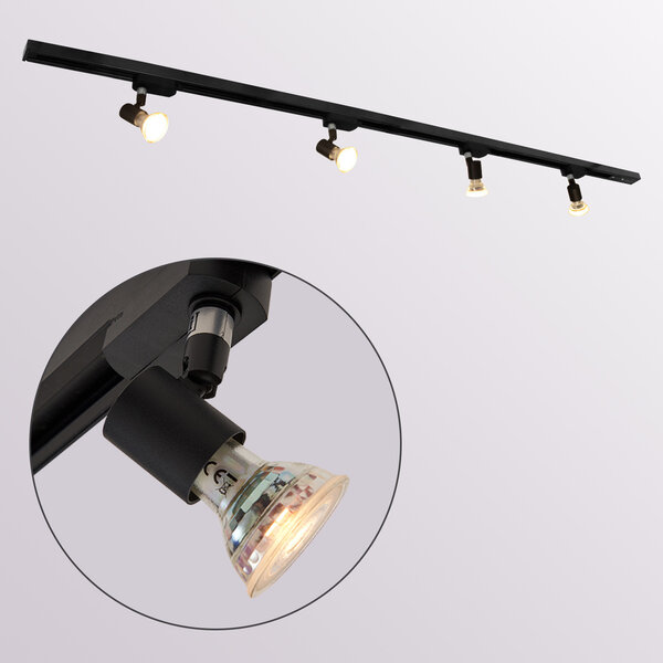 Nowoczesny 1-fazowy system szynowy o długości 1,5 metra z reflektorami Stanley – lampa sufitowa