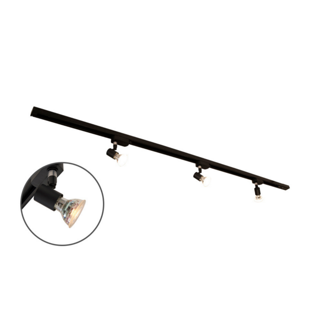 Nowoczesny 1-fazowy system szynowy o długości 1,5 metra z reflektorami Stanley – lampa sufitowa