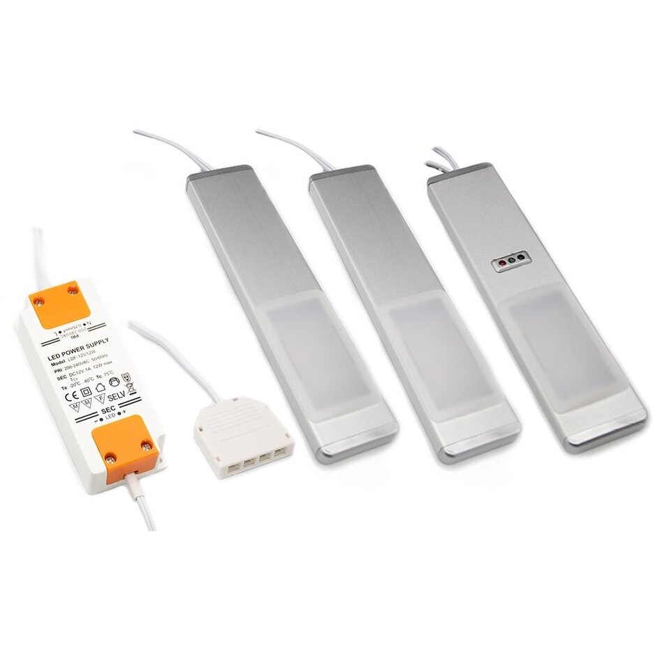 Oświetlenie szafek LED LEX kompletny zestaw 3 lamp
