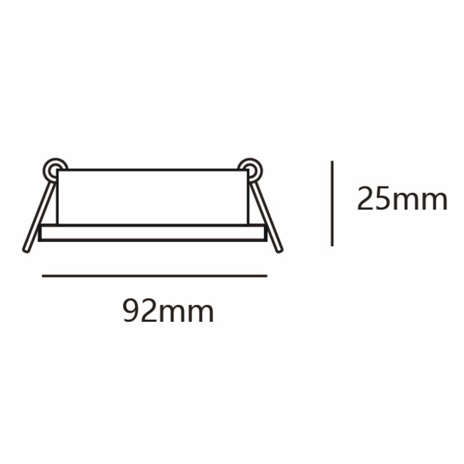 Czarny reflektor wpuszczany kwadratowy - Lux