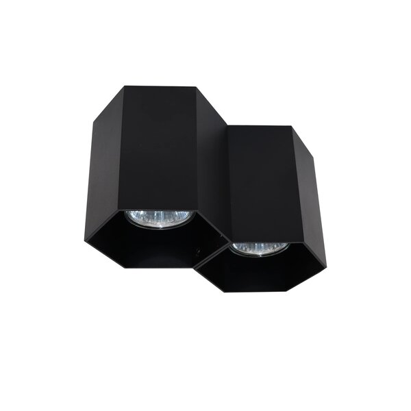 Design 2 światła czarny reflektor natynkowy - Ira