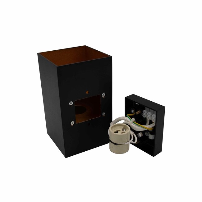 Nowoczesny kinkiet czarny ze złotym - Gio