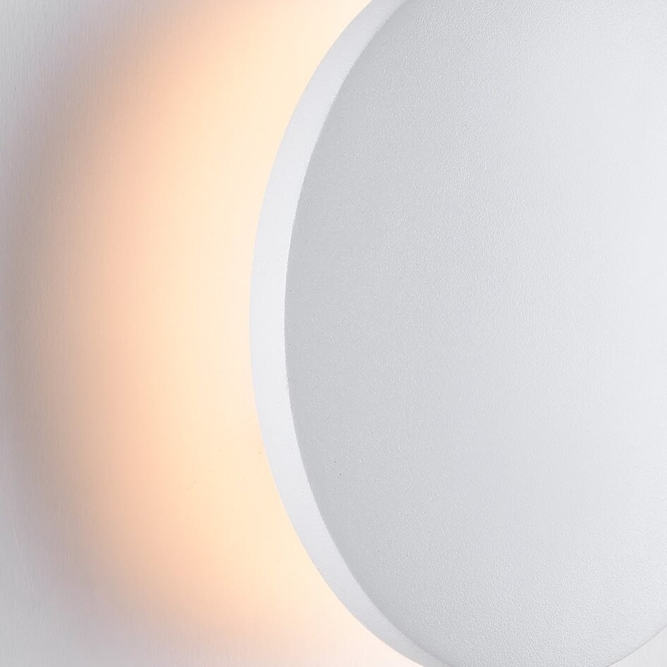 Okrągła lampa ścienna zewnętrzna Moon - biała