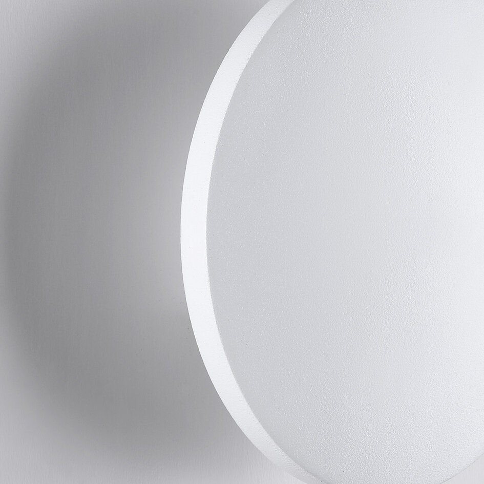 Okrągła lampa ścienna zewnętrzna Moon - biała