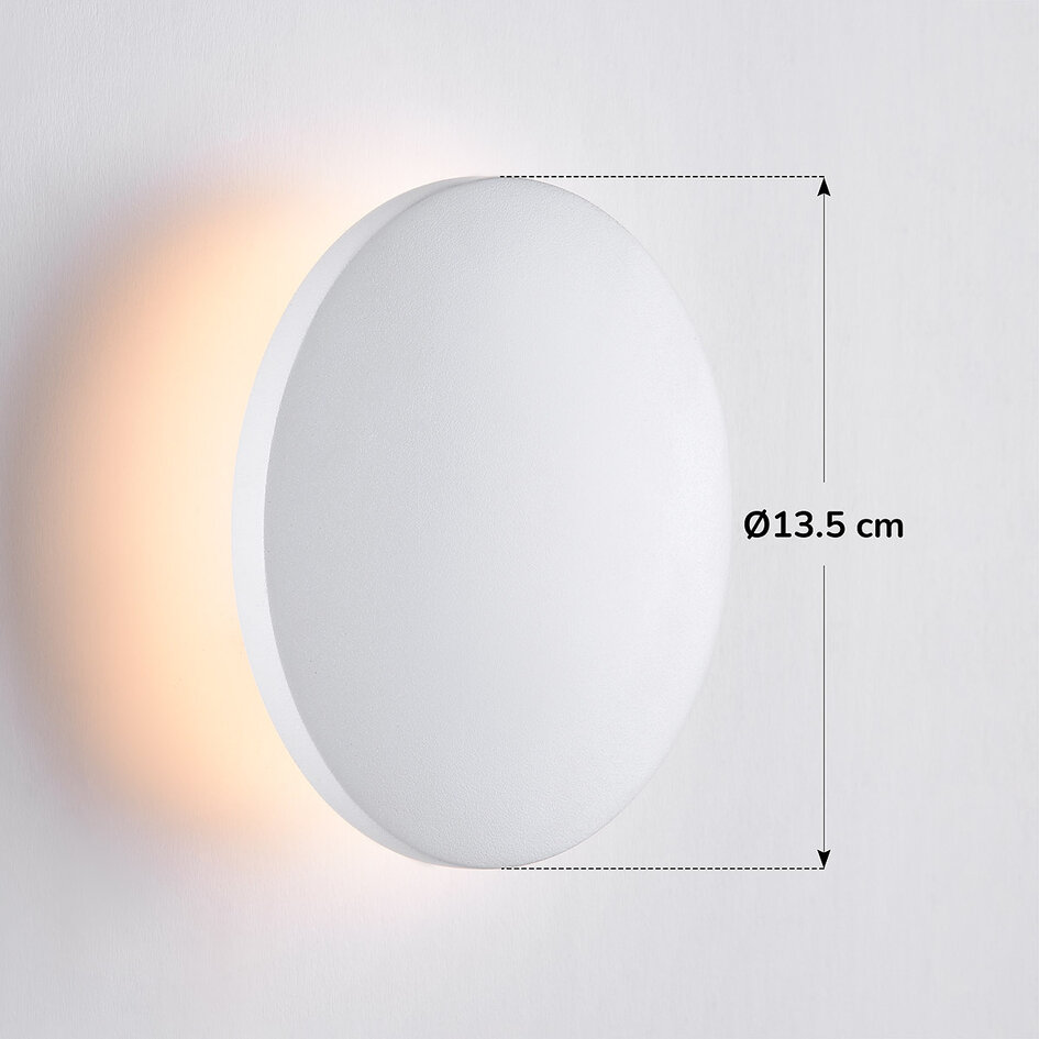 Okrągła lampa ścienna zewnętrzna Moon - biała