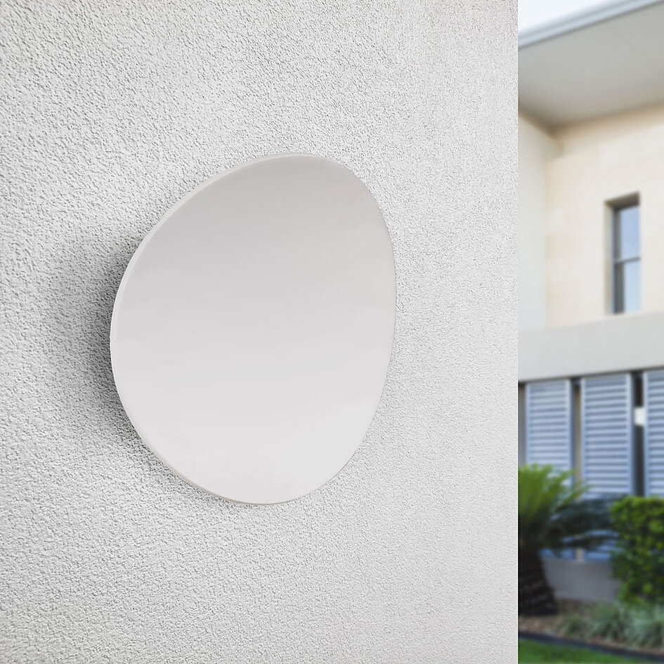 Designowa lampa ścienna zewnętrzna Ozzy – biała