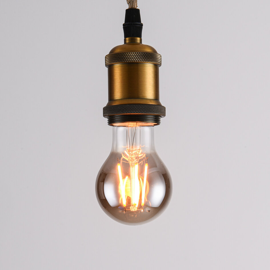 E27 ściemnialna lampa LED z żarnikiem, Ø60mm, 8,5W, przydymione szkło