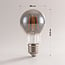 Żarówka filamentowa E27 LED, ściemnialna 8,5 W, dymione szkło