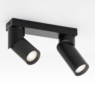 Industrialna czarna lampa sufitowa z 2 reflektorami - Libby