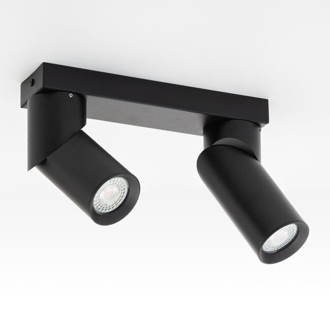 Industrialna czarna lampa sufitowa z 2 reflektorami - Libby