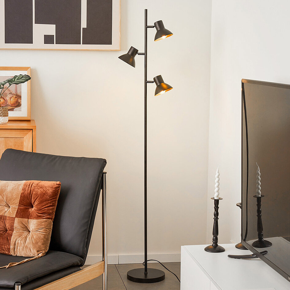 Industrialna lampa podłogowa z 3 reflektorami - Bailey