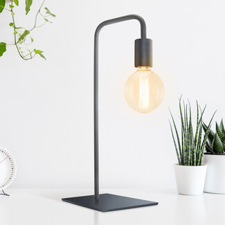 Nowoczesna lampka stołowa czarna - Kent