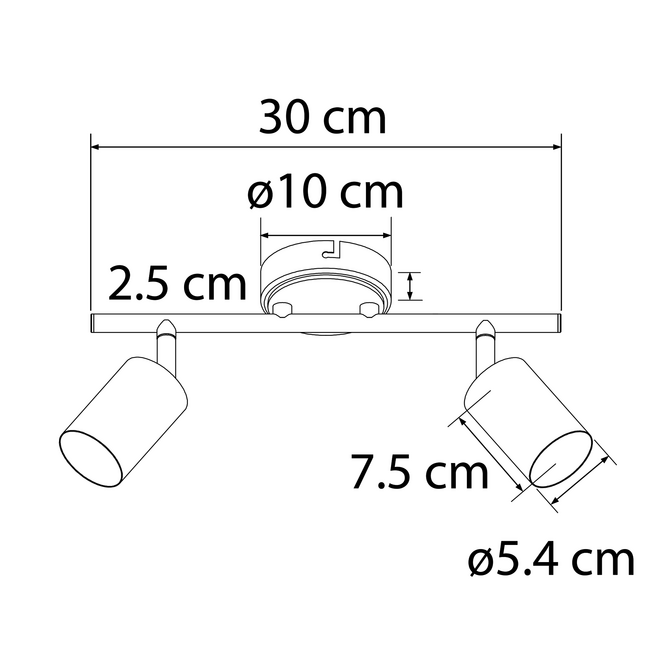 Nowoczesna lampa sufitowa 2 światła - Mitch