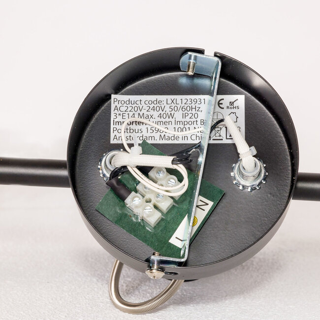 Designowy reflektor sufitowy czarny ze złotym 3 światła - Alexis