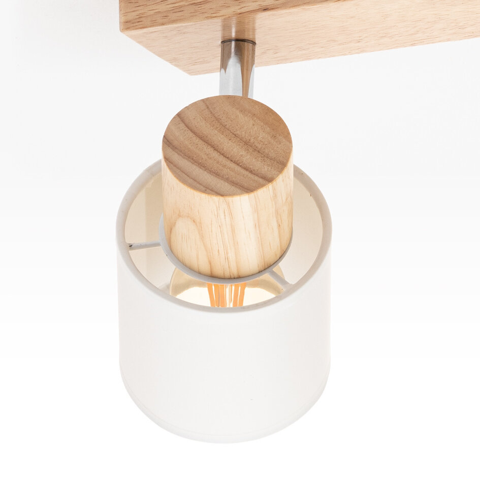 Drewniana lampa sufitowa z 2 reflektorami - Vicky