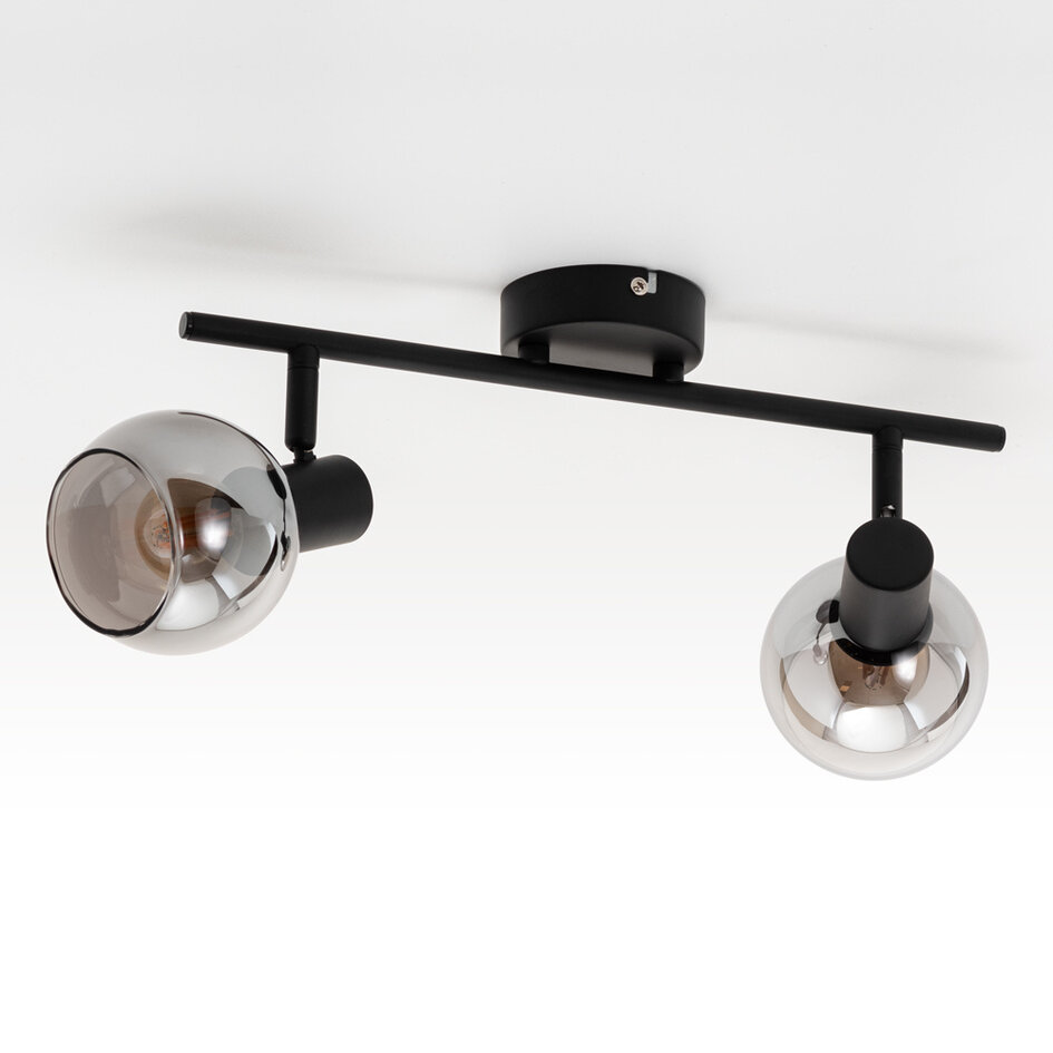 Lampa sufitowa ze szkłem dymionym i efektem lustra, 2 światła - Phoenix