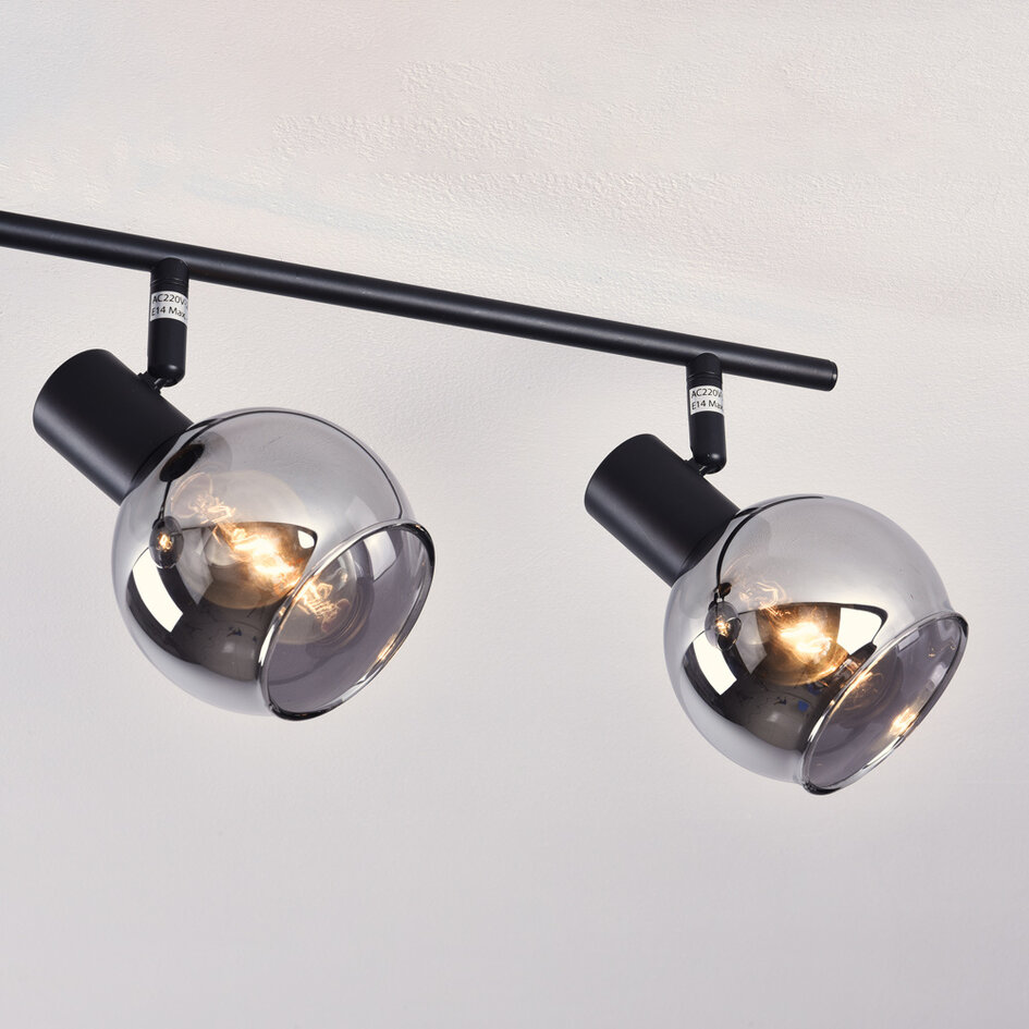 Lampa sufitowa ze szkłem przydymionym i efektem lustra, 4 światła - Florida