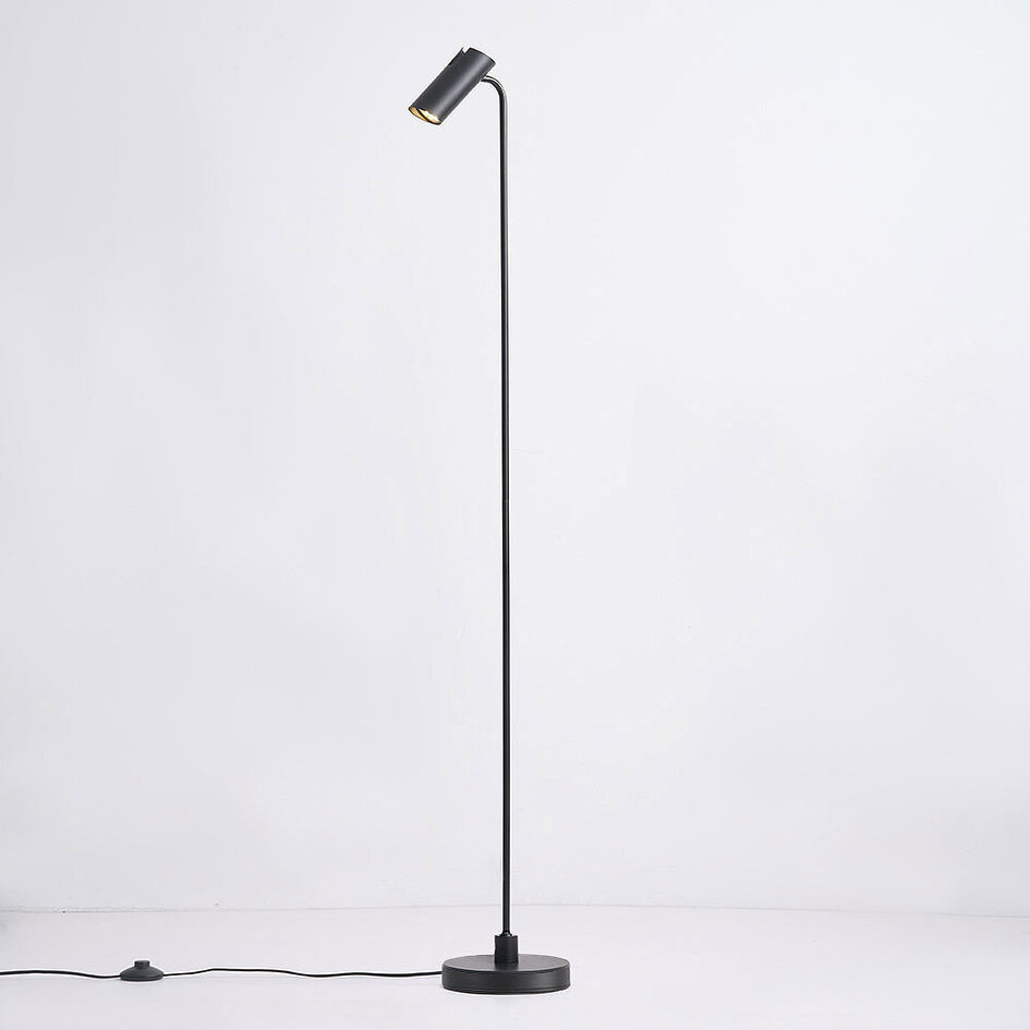 Nowoczesna lampa podłogowa w czarnym matie – Warren
