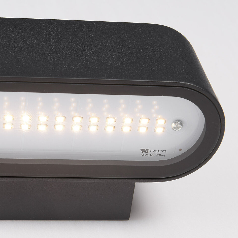 Nowoczesny czarny kinkiet zewnętrzny z LED - Tino