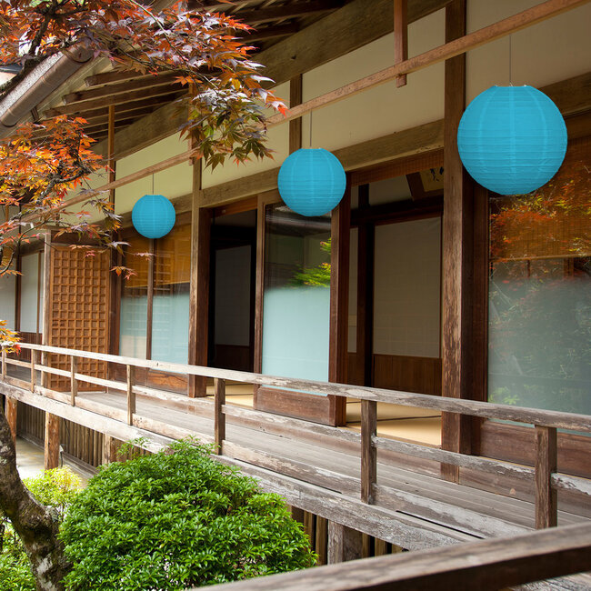 Niebieski nylonowy lampion zewnętrzny