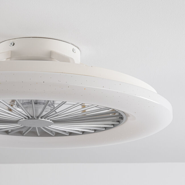 Inteligentny wentylator sufitowy ciepła biel z WiFi i funkcją RGB - Mira