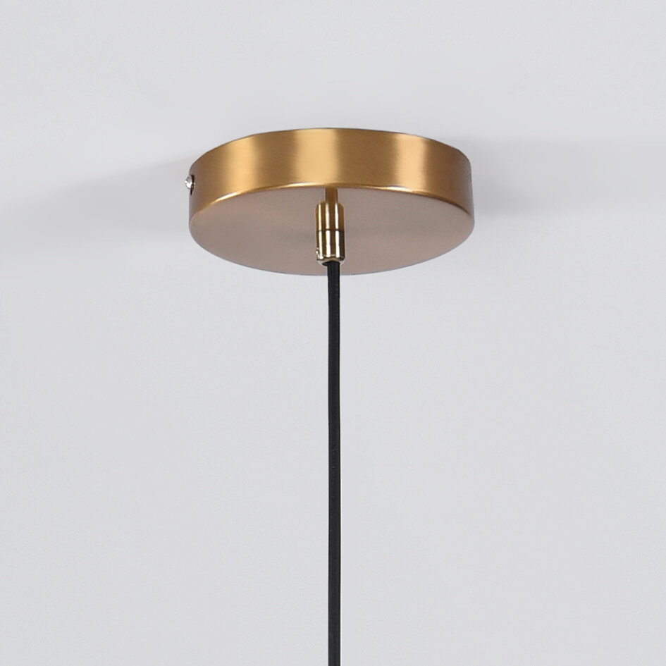 Design lampa wisząca Sette ze szklanymi kulami w kolorze bursztynu