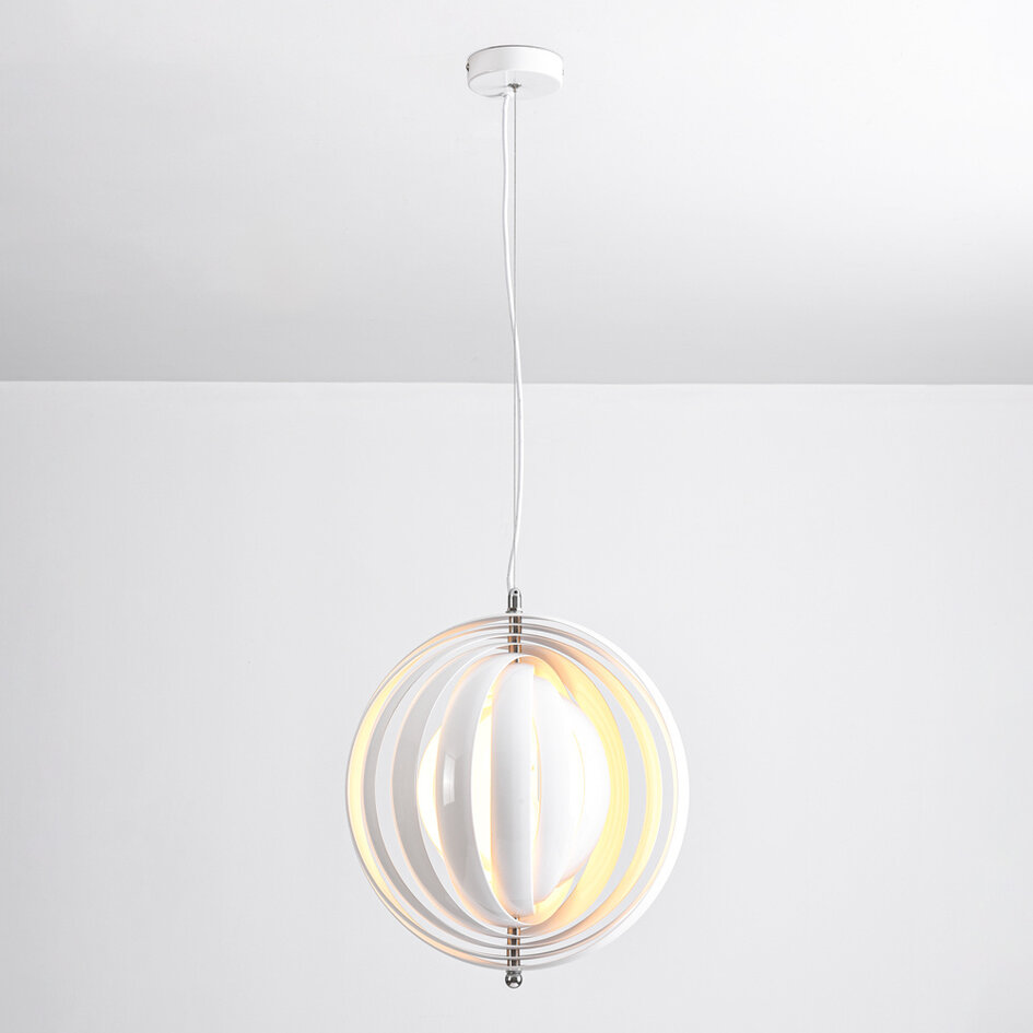 Design lampa wisząca z białego żelaza, 1-światło - Luana