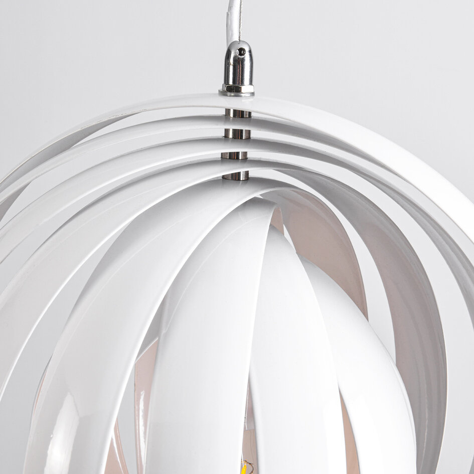 Design lampa wisząca z białego żelaza, 1-światło - Luana