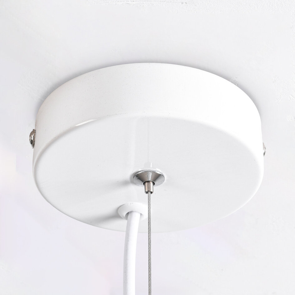 Design lampa wisząca z białego żelaza, 1-światło - Luana