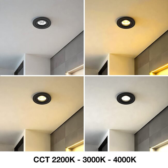 Reflektor wpuszczany czarny 5W UGR<19 + CCT - Siem