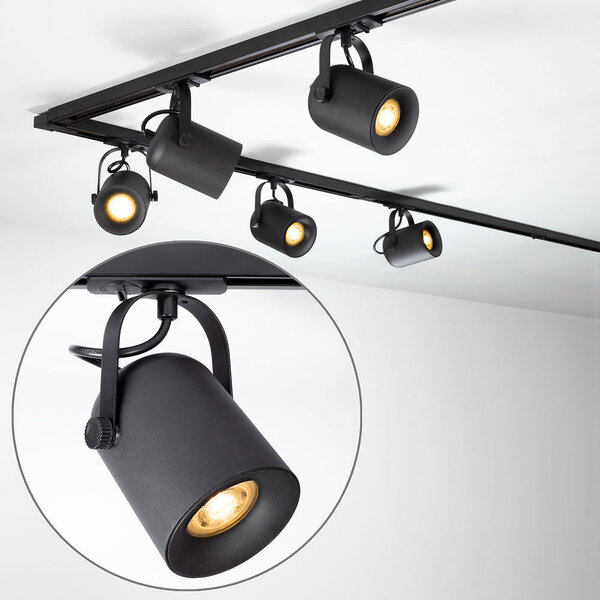 Nowoczesny system szynowy 1-fazowy 3 metry z reflektorami Julien - lampa sufitowa