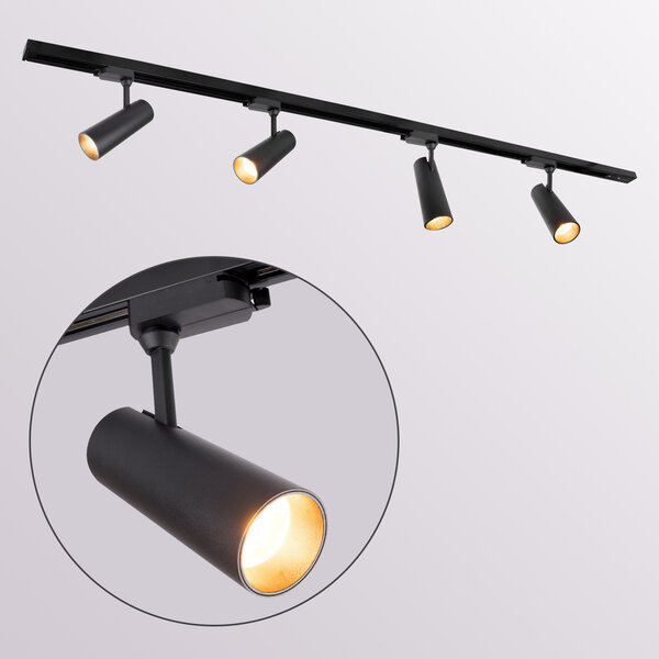 Nowoczesny 1-fazowy system szynowy o długości 1,5 metra z reflektorami Juliette – lampa sufitowa