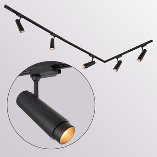 Nowoczesny 1-fazowy system szynowy 3 metry z reflektorami Jules - lampa sufitowa