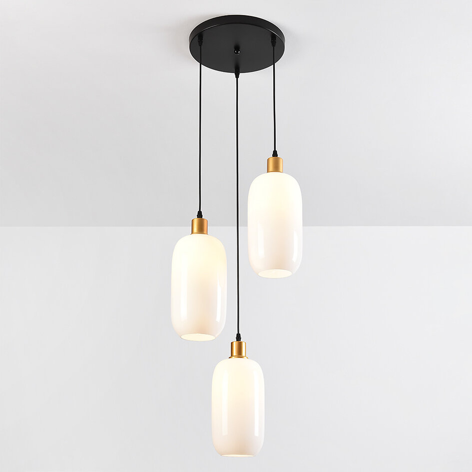 Lampa wisząca z mlecznobiałym szkłem - Laura