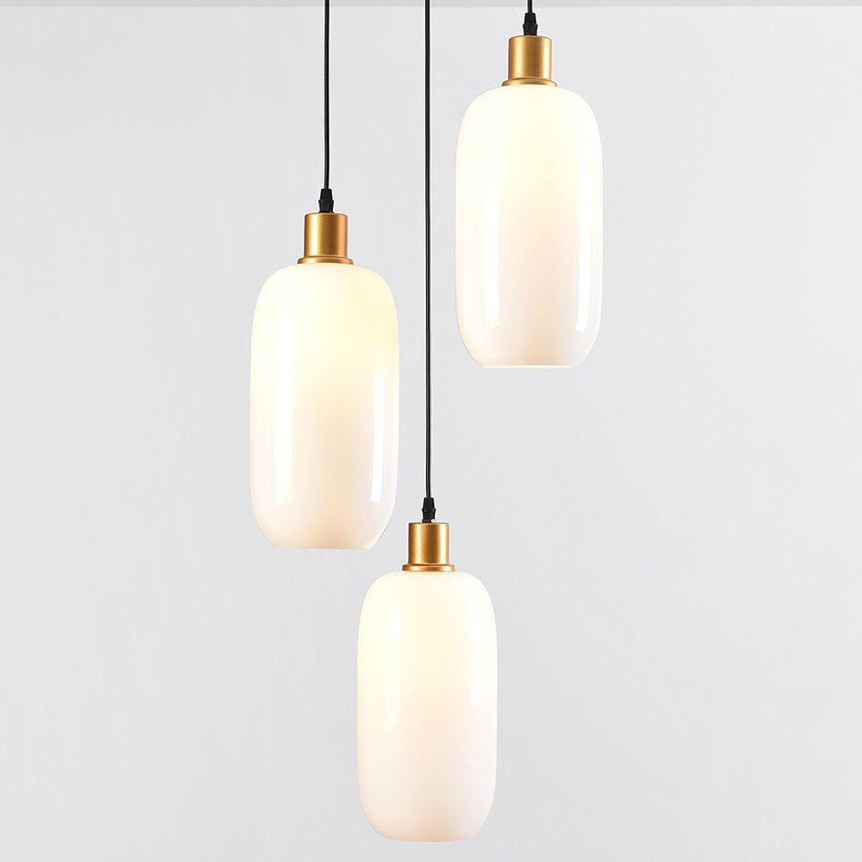 Lampa wisząca z mlecznobiałym szkłem - Laura